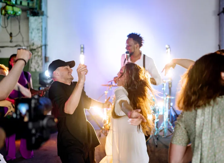Camera crew on a concert